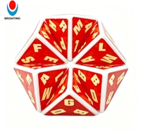 Dés à lettres rouges à 4 faces - Dés éducatifs pour l'orthographe et les jeux de mots