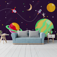 Personnalisé 5D Plafond Moderne Salon Papier Peint 3D Décoration de la Maison Tissu Dessin Animé Garçons Chambre Papier Peint Mural Pour Filles Chambre D'enfants
