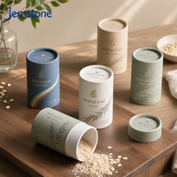 Boîte en tube de carton rond écologique de taille personnalisée avec logo, résistante à l'humidité, 250g, pour emballage alimentaire de céréales, flocons d'avoine et snacks