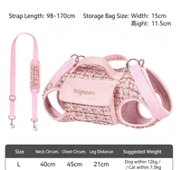 Sac à dos bandoulière pour chien et chat, sac de transport pour animaux de compagnie, léger, réglable, compatible avec laisse, transport à la main, pour l'extérieur