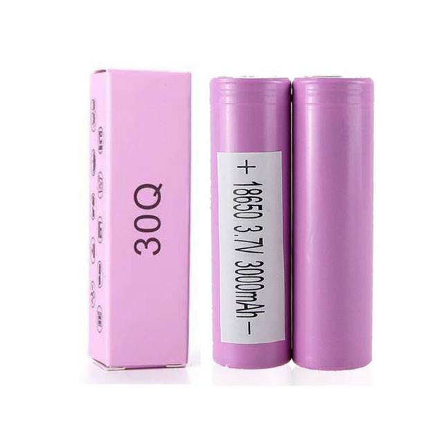 18650 30Q Rechargeable Lithium Ion Battery 3.7V 3000mAh 15A High Drain Cell for LED Flashlight Robot Vacuum