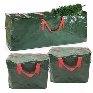 Set di sacche portaoggetti per albero di Natale, verdi, impermeabili, con cerniera e maniglie, per decorazioni natalizie - Product Image 1