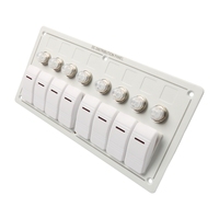 Panel de Interruptores Marino de Aluminio Blanco de 8 Vías, Listo para Enviar, con Protección Contra Sobrecarga e Indicadores LED