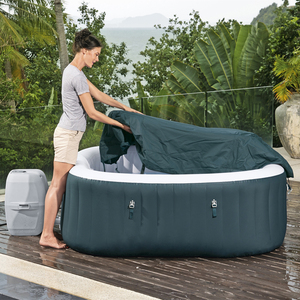 Bañera de <span class=keywords><strong>Hidromasaje</strong></span> Inflable de Lujo <span class=keywords><strong>Bestway</strong></span> 60015 Cuadrada para 4-6 Personas con Masaje de Burbujas para Exterior - Product Image 3