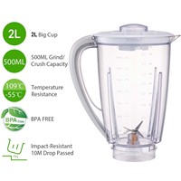 Pièces de rechange pour blender électrique 2L, en acier inoxydable et plastique, pour usage domestique - Carafe de remplacement pour mixeur