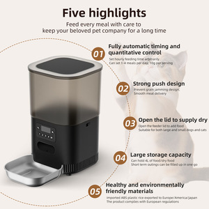 Alimentador automático para mascotas PFF015, capacidad de 4L, Control de botón inteligente para gatos y perros, diseño desmontable, enchufe europeo - Product Image 3