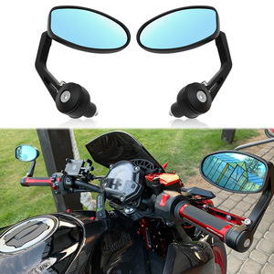 Rétroviseurs de guidon de moto en alliage d'aluminium, miroir bleu en verre, style rétro, 18cm, pour mise à niveau - Product Image 5