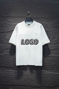 เสื้อยืดดรอปชิปปิ้งสั่งทำพิเศษ คุณภาพสูง ทรงโอเวอร์ไซส์ สตรีทแวร์ ฮิปฮอป พิมพ์ลายโลโก้ ผ้าหนา 100% คอตตอน สีขาว ไหล่ตก - Product Image 4