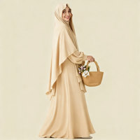 Ensemble 2 pièces Abaya de prière en mousseline personnalisée pour femme, vêtements musulmans grande taille, collection printemps, tradition Ramadan Aïd, vente en gros