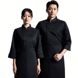Polyester Cotton <b>Jacket</b> Fabric Restaurant Parcel Workwear Uniform for Ladies Work Kitchen Cooking Aprons and <b>Chef</b> Coat - Product Image 1