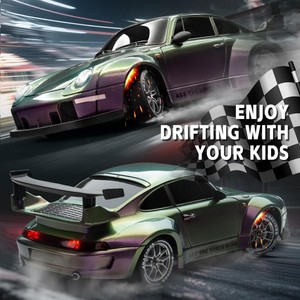 Mini voiture RC de course, modèle drift, échelle 1:24, 2.4G, kit d'éclairage complet, vitesse maximale 20 km/h, voiture radiocommandée pour intérieur - Product Image 2