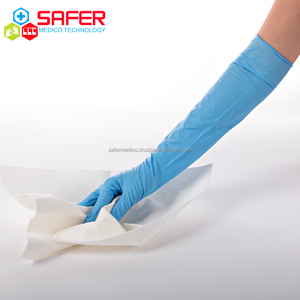 ถุงมือไนไตรล์ทางการแพทย์แบบใช้แล้วทิ้งไม่มีผงไมโครทัชขนาด400มม. ปลอดภัยกันน้ำน้ำหนักเบา - Product Image 5