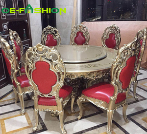 OE-FASHION stile <span class=keywords><strong>barocco</strong></span> <span class=keywords><strong>tavolo</strong></span> da pranzo <span class=keywords><strong>rotondo</strong></span> e sedie in stile neoclassico europeo in legno massello villa mobili 1.8M <span class=keywords><strong>tavolo</strong></span> da pranzo - Product Image 4