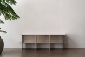 <span class=keywords><strong>Mobile</strong></span> TV in Acciaio Inossidabile Stile Industriale Minimalista con Finitura Spazzolata, <span class=keywords><strong>Dimensioni</strong></span> Personalizzabili, Arredamento per <span class=keywords><strong>Soggiorno</strong></span> - Product Image 4