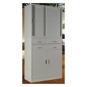 خزانة فولاذية خزانة معدنية لتخزين الأثاث المكتبي خزانة معدنية مخصصة مع بابين انزلاقيين - Product Image 1