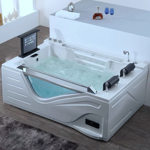 Baignoire à remous double pour deux personnes avec coin <span class=keywords><strong>marche</strong></span>, fabriquée en Chine - Product Image 3