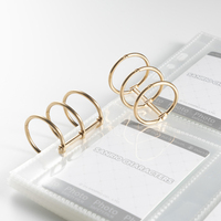 Pince de reliure métallique argentée à trois trous modèle TC SKH avec anneau en fer pour dossiers de menus de restaurant, reliure DIY de haute qualité