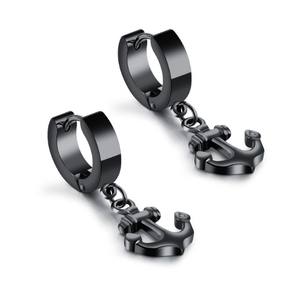 Meilleures ventes, boucles <span class=keywords><strong>d</strong></span>'oreilles africaines à clip pour hommes, ancre en or - Product Image 1
