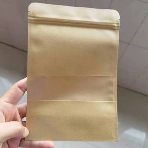 Sac autoportant en papier kraft jaune <span class=keywords><strong>pour</strong></span> fenêtre Sac de céréales <span class=keywords><strong>pour</strong></span> collation Sac à zip-lock <span class=keywords><strong>pour</strong></span> fruits secs - Product Image 5