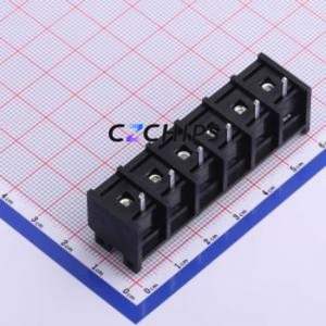 HB9500SS-9.5-6P Barrier Terminal Block Through hole Component (THT),P=9.5mm Connector With Cover Plate 9.5mm 1x6P Straight Pin - Product Image 2