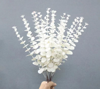 Tanaman Eucalyptus Plastik Buatan, Daun Uang, Hijau, 38cm, Dekorasi Rumah Indoor Outdoor, Buket Bunga Buatan, Tanaman Buatan