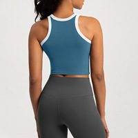 Hauts de yoga pour femmes à design color-block, maintien élevé, respirants, en Spandex/Nylon, bretelles croisées, coupe amincissante, sensation seconde peau
