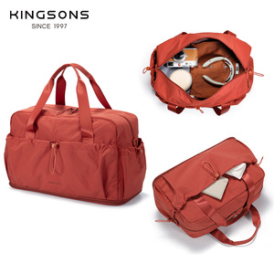 Kingsons Expandable Gym Bag 4.5inch Adjustable Capacity Water Resistant Yoga Travel Tote Red - Product Image 4