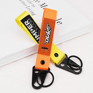 Porte-clés personnalisé en tissu recyclé avec logo brodé, sangle durable, lanière brodée avec patch logo - Product Image 2