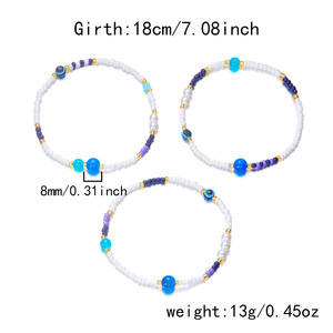 Moda bohemio vacaciones estilo diablo ojo tobillera conjunto diseño sentido redondo cuentas ojos múltiples capas apiladas tobillera - Product Image 6