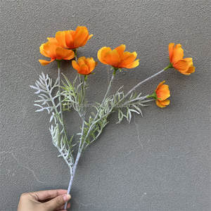 Vase de table de mariage E-887, décoration, fleurs artificielles <span class=keywords><strong>orange</strong></span>, fleurs de <span class=keywords><strong>cosmos</strong></span> en soie - Product Image 4