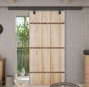 WEKIS High-End Single Heavy Duty Barn Door Hardware <b>Set</b> XinJianWei Modern Design Durable Brass & Steel with <b>Screw</b> Installation - Product Image 1