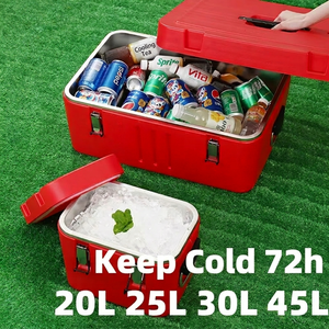 Juego de 4 Recipientes Térmicos Rojos para Almacenamiento de Alimentos, 15L 25L 35L 50L, Juego de Recipientes Térmicos de Gran Capacidad, Juego de Recipientes Portátiles para Alimentos Calientes - Product Image 4