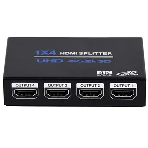 1 x 4 HDMI Splitter Converter 1 In 4 Out HDMI 1.4 Splitter Amplifier HDCP 4K X 2K Dual Display for HDTV DVD PS3 Xbox