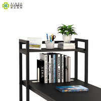 Bureau de travail en métal pour la maison ou le bureau, avec design pliable et étagère de rangement, table d'ordinateur moderne
