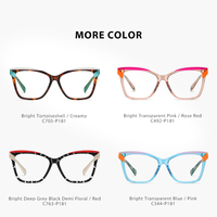 Nouvelles montures optiques transparentes tendance, lunettes de vue classiques en acétate avec verres laminés multicolores de qualité, MOQ 100 paires