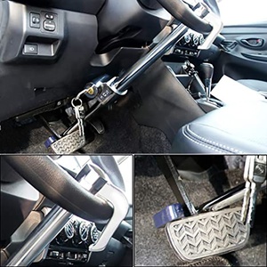 Verrouillage universel de <span class=keywords><strong>volant</strong></span> de voiture <span class=keywords><strong>antivol</strong></span>, verrouillage de pédale de voiture, Double crochet rétractable, embrayage de voiture, pédale de roue, verrouillage de frein d'embrayage - Product Image 5