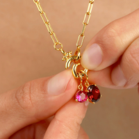 Haute qualité PVD plaqué or en acier inoxydable géométrique Zircon pierre de naissance breloque bricolage breloques pendentif accessoires pour la fabrication de bijoux