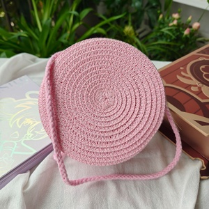 Mini bolso de hombro cruzado para mujer Kidsren, bolso de paja de princesa de estilo lujoso, poliéster, lindo caramelo, celebridad de Internet, 'bolso desnudo' - Product Image 3
