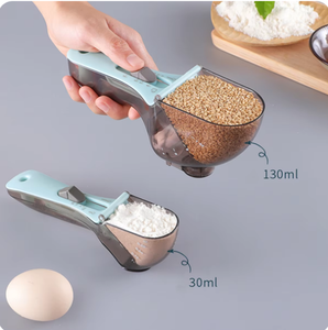 Dispositivo De Medição De Ferramentas De Cozimento De Cozinha Colher De Medição De Plástico Ajustável Com Colher De Medição Conveniente Graduada Digital - Product Image 4