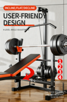 Banc de musculation robuste et réglable tout-en-un avec rack de puissance, banc de musculation commercial pliable pour la musculation