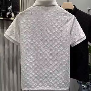 T-shirt décontracté de luxe pour homme en jersey respirant à col rond et manches courtes en Spandex/Coton - Product Image 3