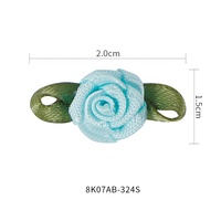 Mini-roses en ruban MSD, fleurs artificielles en tissu, feuilles vertes, rosettes multicolores, haute tenacité, pour usage intérieur toutes saisons