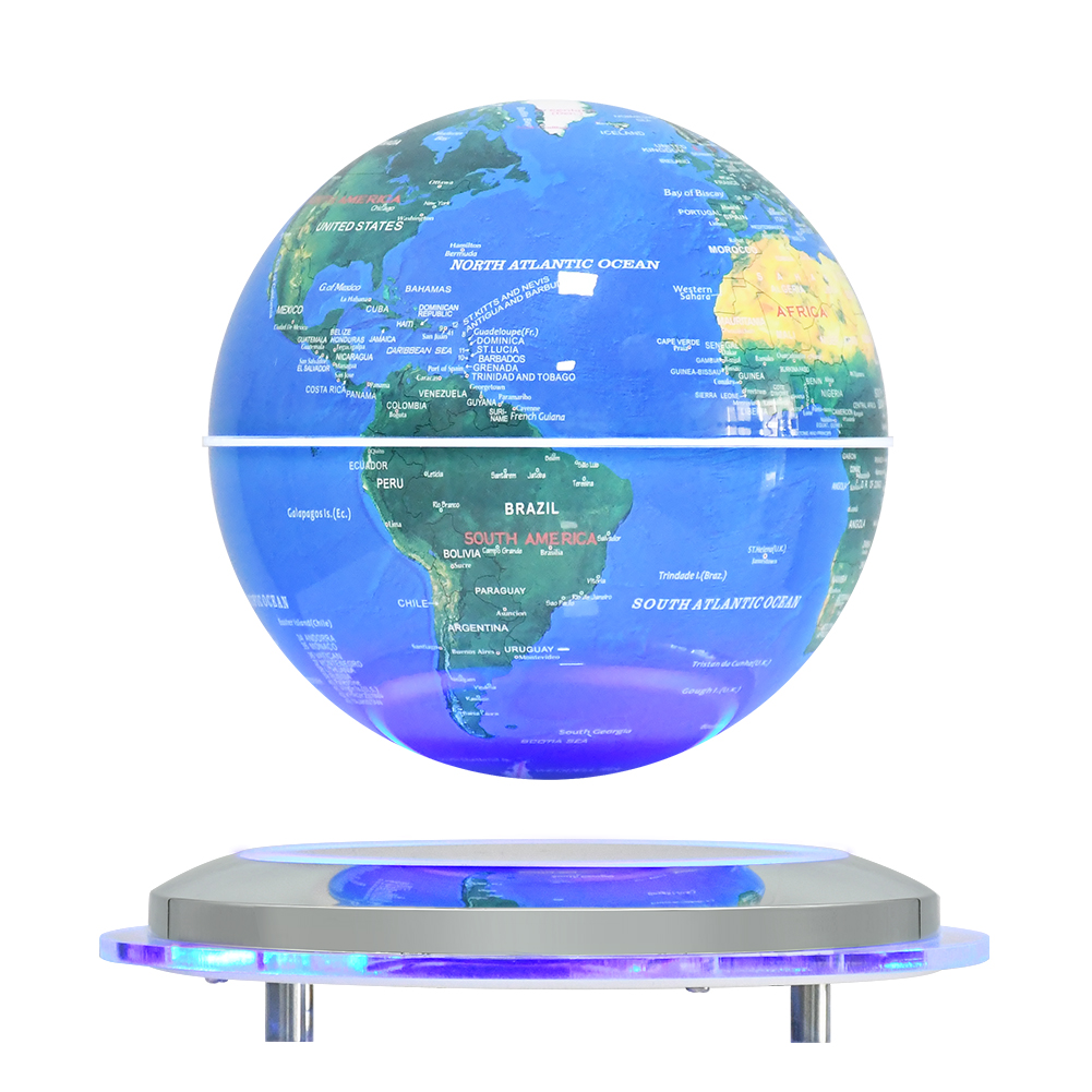 Base Crystal UFO-Globe bleu foncé éclairant blanc
