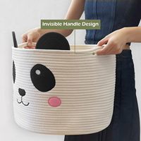 Paniers de rangement tressés en forme d'ours en corde de coton pour chambre d'enfant et organisation de jouets, cadeau de naissance, panier à jouets