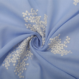 <span class=keywords><strong>Tissu</strong></span> en coton pur brodé 3D avec des motifs végétaux, respirant, confortable, nouveau matériau pour <span class=keywords><strong>la</strong></span> production de robes longues élégantes et de robes stylées - Product Image 3