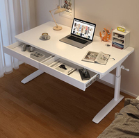Wanda Yuan Chine personnalisé en bois blanc hauteur manuelle réglable ordinateur bureau de jeu Table basse élévatrice avec rangement