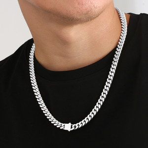 Dây chuyền kiểu Cuban Link mạ bạc 925 bằng thép không gỉ 8mm, dành cho nam nữ, trang sức Hip Hop, quà tặng, dây chuyền Miami Cuban - Product Image 3