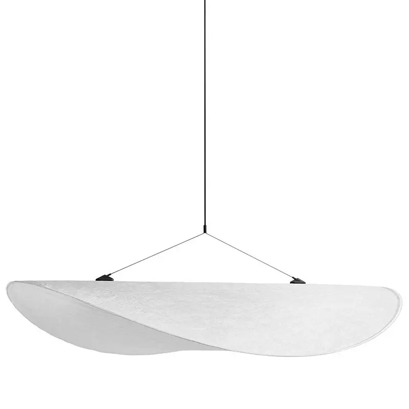 आधुनिक फांसी के सजावटी एलईडी लैंप रचनात्मक सफेद रेशम कपड़े की भावना लिविंग रूम डाइनिंग टेबल के लिए चमकदार रोशनी