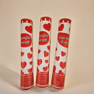 Coeur de papier d'aluminium rouge coloré à la mode Shpae Happy Confetti Cannon Party Popper