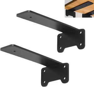 Étagère murale flottante en fer, 10 pouces, robuste, 5 mm d'épaisseur, supporte plus de 72 kg, simple face, revêtement poudré - Product Image 1